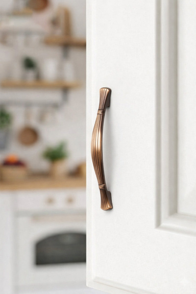 BERFİNO 5'li Antik Bakır Kulp 96 mm – Klasik & Şık Mobilya Kulpu (5’li Paket)...