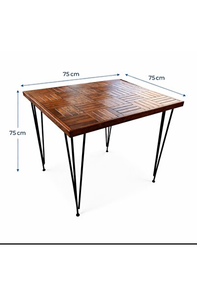 MİRRORSS Bahçe balkon masa ahşap ceviz renk 75 x75 X 75 cm