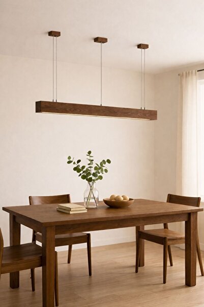 Aysem Wood Ahşap Avize Rustik Dekoratif  Yemek Odası Salon Cafe Aydınlatma