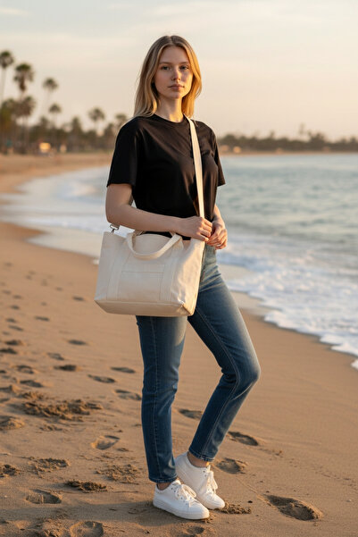 Elbasan Tekstil Kanvas Tote Çanta Büyük Boy 29 x 25cm