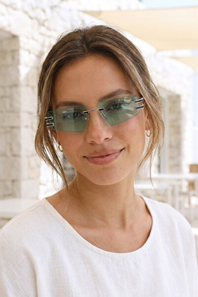 Kapin Quick Kristal Kesim Üçgen Güneş Gözlüğü - Mint Yeşil