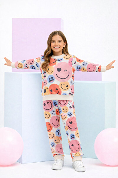 BUUFUU Set pentru copii cu mânecă lungă cu imprimeu zâmbet