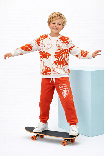 BUUFUU Set de 2 costume cu buzunare din palmier cu frunze pentru copil unisex