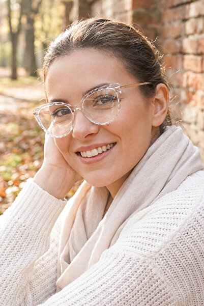 Kapin Maribor Cateye Çerçeve Mavi Işık Filtreli Gözlük - Şeffaf