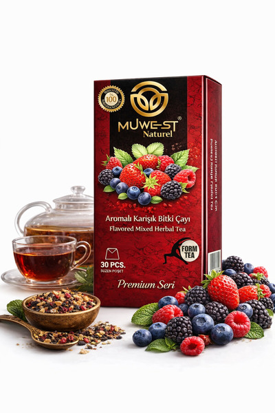 Muwest Naturel Orman Meyveli Aromalı Karışık Bitki Çayı 30 Süzen Poşet Premiu...