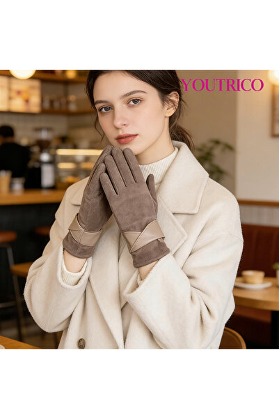 Youtrico قفازات شتوية من جلد الغزال، للاستخدام على شاشة اللمس، مريحة لليدين، ...