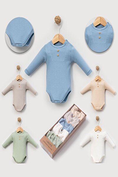 LOVE MAXX Çaren Kids - 100% Cotton Unisex Baby Multi-Colored Snap Fastener Lo...