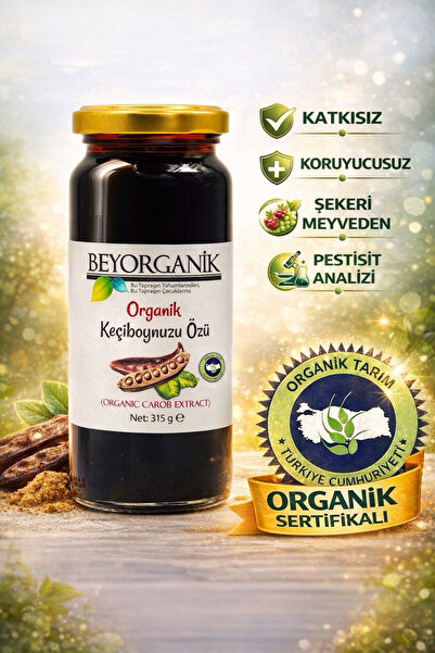 BEYORGANİK Organik Keçiboynuzu Özü 315ml (PESTİSİT VE AĞIR METAL ANALİZLİ)