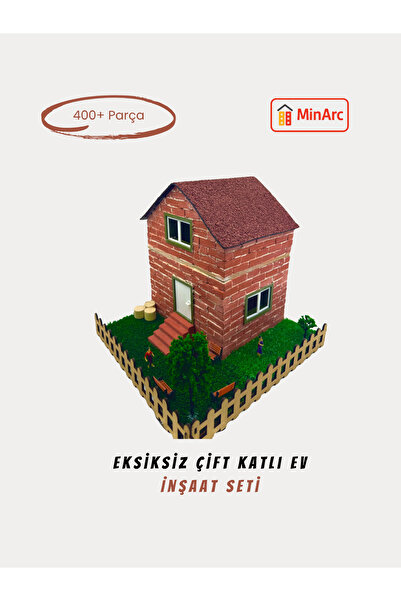 Genel Markalar Minyatür Inşaat Seti - Mega Çift Katlı Ev -maket Ev-minyatür T...