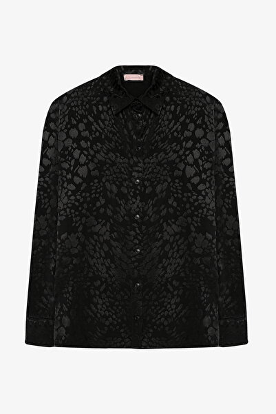 Quzu Kadın Leopar Desenli Gömlek Kahverengi