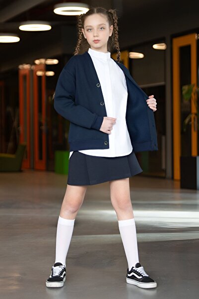 DMB BOYS & GIRLS Çaren Kids - Cardigan pentru fete cu nasturi cu decolteu în ...