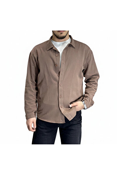 blayn jeans Cămașă cu mânecă lungă pentru bărbați, cu aspect de in, supradime...