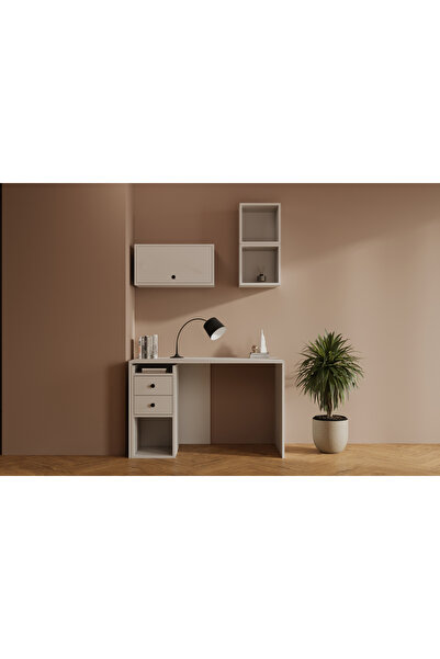 Nettrends Luna Modül Duvara Monte 2 Çekmeceli 1 Kapaklı Modern Çalışma Masası...