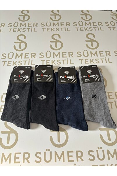 Sümer tekstil Erkek Karışık Renk Ve Desenli Pamuklu 12 Li Soket Çorap