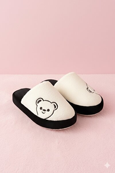 Moda Frato MOMO Ayıcık Kadın Ev Terliği Günlük Rahat Kışlık Terlik