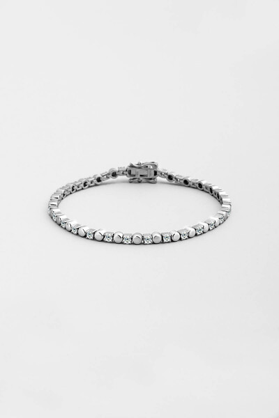 So CHIC... Venüs 18 Ayar Beyaz Altın Kaplama Gümüş Tasarım Bileklik