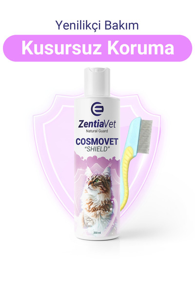 zentiavet Bit Tarağı Bit Pire Parazit Arındırıcı Kedi Şampuanı, Kene Önleyici Kedi Şampuan BİT TARAK HEDİYELİ
