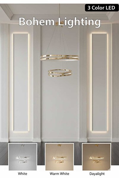 Bohem Aydınlatma LQ147 Modern/Lüks Avize 3 Renk Led Beyaz/Sarı/Gün ışığı