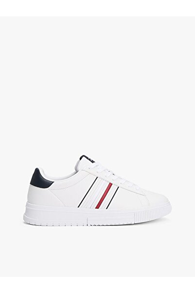 Tommy Hilfiger White Men's Sneaker Modern Cupsole Stripes Lth