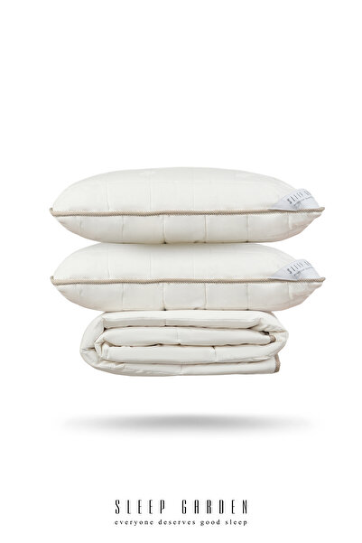 Sleep Garden Wool Vera Çift Kişilik Yumuşak Dokulu 1 Adet Yün Yorgan-2 Adet Y...