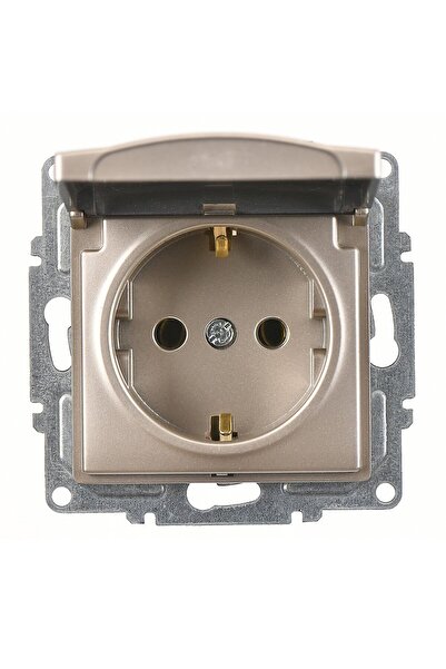 Günsan آلية مقبس أرضي بغطاء بيج معدني من Visage