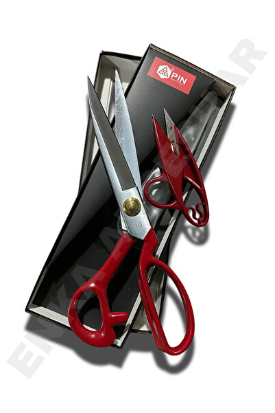 ENKAAKSESUAR PIN - 1104 10 INC KIRMIZI SAPLI ÇELİK GÖVDE PROFESYONEL TERZİ MA...