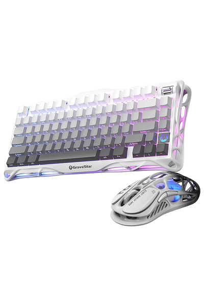 Gravastar Mercury K1 M1 Pro Kablosuz Rgb Işıklı Mekanik Q Gaming Klavye Ve Op...