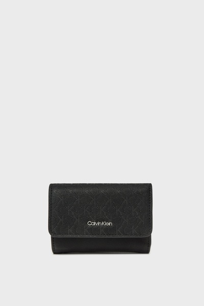 Calvin Klein Black Women's Wallet with Ck Monogram Logo - Cash with Coin Holder Compartment K60K 612829 -0Gj