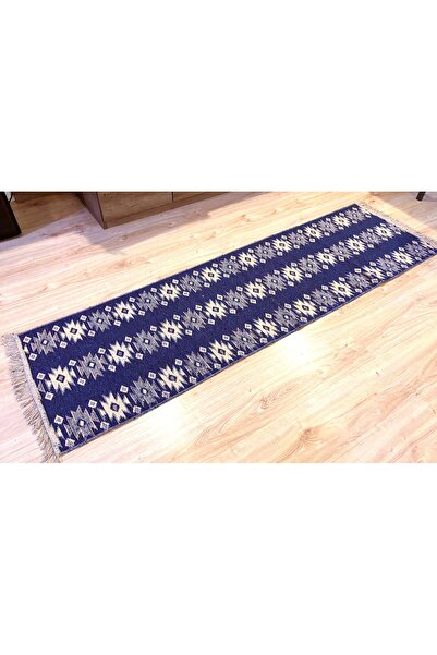 Casa de vis Online Covor în stil tradițional, bumbac cu iută, Casa De Vis Online, albastru, 60 x 200 CM