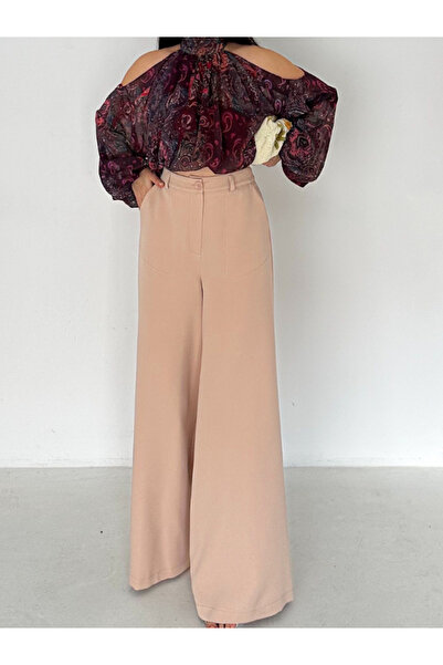 Vuntal BUTİK Pantaloni Plaszo dublu cu picioare late