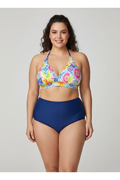 FUNELLA Κομψό σετ μπικίνι με μοτίβο μπατίκ με δεμένο λαιμό