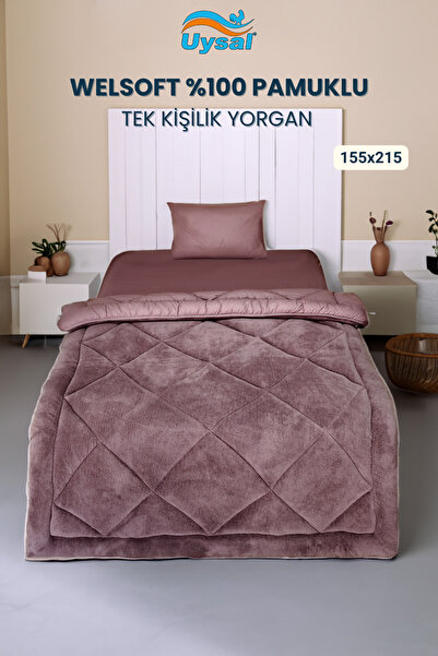 UYSAL WELSOFT AKFİL TEK KİŞİLİK YORGAN GÜL KURUSU 155x215