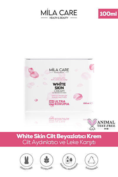 Mila Care Health&Beauty White Skin Cilt Beyazlatıcı Leke Kremi 30+ Spf 100ml