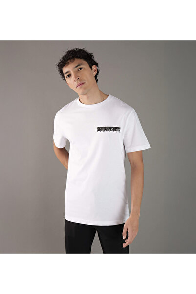 Calvin Klein Pamuklu Regular Fit Bisiklet Yaka Logolu T Shirt K10K113800YAF Erkek T SHİRT K10K113800