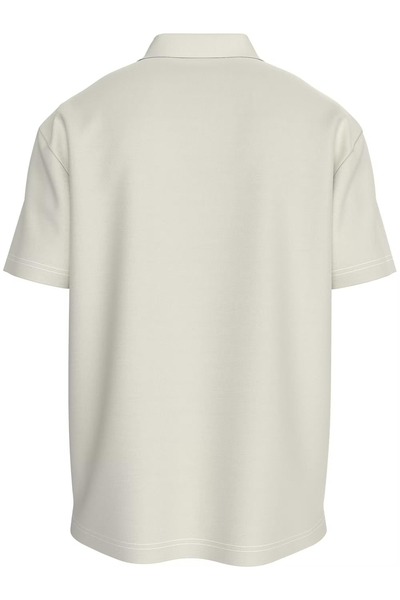 Calvin Klein Erkek Polo Yaka Düğme Kapamalı Kısa Kollu Beyaz Polo Yaka T-Shirt J30J327040-YBI