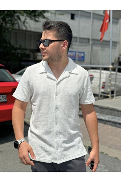 Polo State Cămașă albă pentru bărbați - Regular Fit, țesătură tricotată