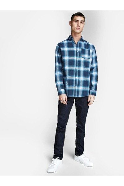 Jack & Jones ERKEK GÖMLEK 12144695-BLUE