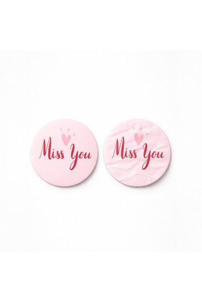 koliciabla 'Miss You' Printed Sticker Labels (4X4Cm) - 54 Pieces |   The Touch That Shortens Distances