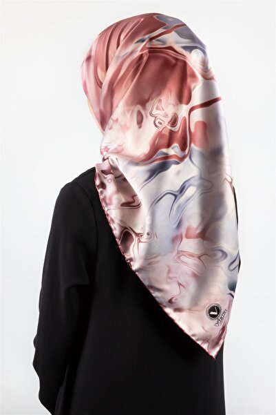 VİOLLA Rayon Batik Desenli Pudra Renkli 90x90 Dikim Şekli : El Dikişi Eşarp (...