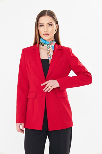 LOVELF Tek Düğme Klasik Ceket Kırmızı