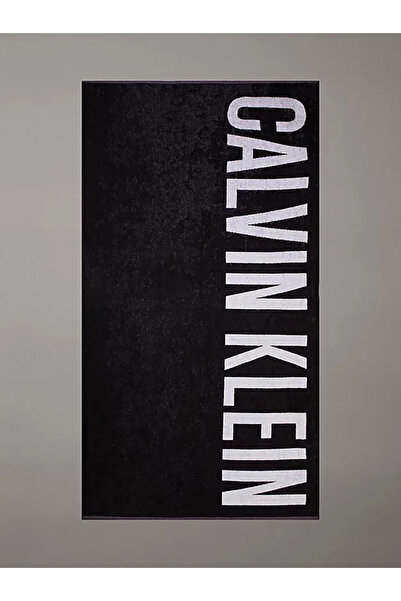 Calvin Klein Unisex Marka Logolu Pamuklu Plaj Ve Deniz Kullanıma Uygun Siyah ...