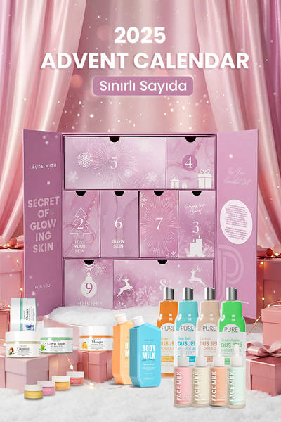 Pure With Advent Calendar 2025 – Bakım Seti Duş Jeli, Body Milk, Face Milk, S...