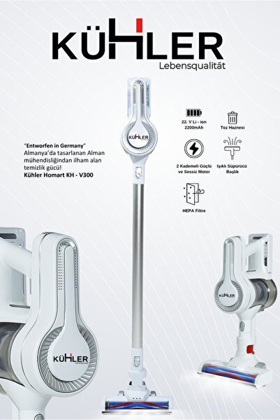 kühler Homart KH-V300 Turbo Fırçalı Dikey Şarjlı Süpürge