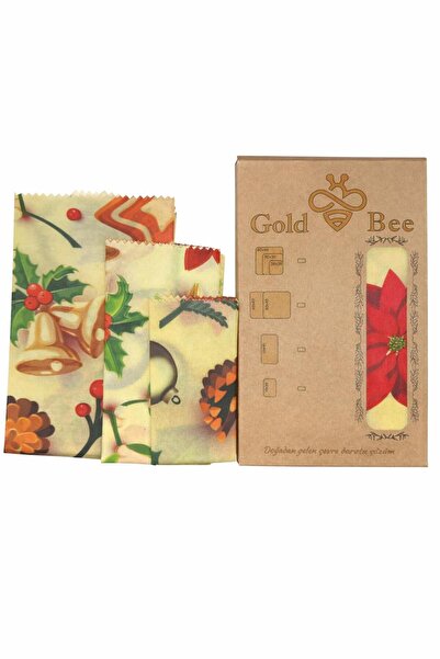 Gold Bee Bal Mumlu Saklama Bezi 3 Lü Set -karışık Desen- (BALMUMLU BEZ)