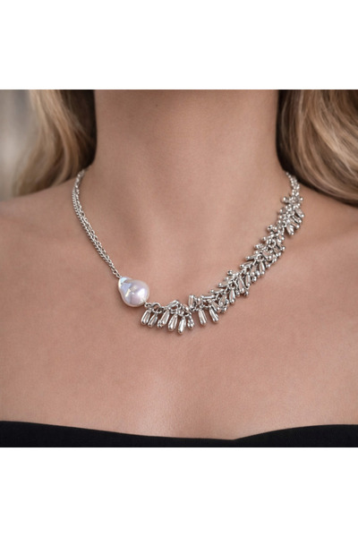 HOUSEKİ Pearl Backless Chain Mix Necklace