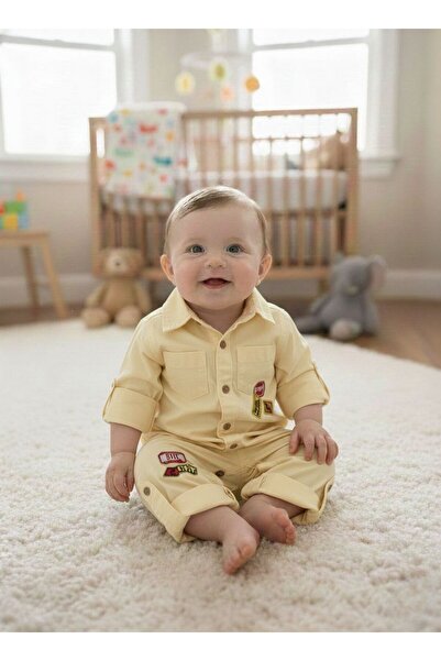 Babyhola Kot Kumaş Kız Erkek Bebek Tulum 12304