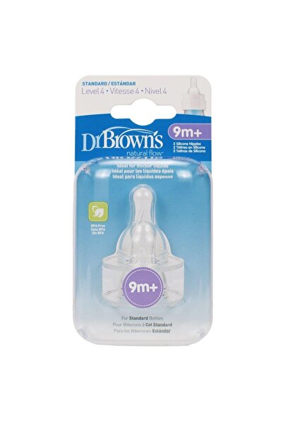 Dr.Brown's Dr. Brown's Dar Ağız 4.Seviye 9+ Silikon Biberon Emziği 2'li