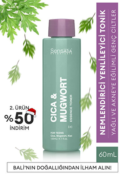 Sensatia Botanicals Yağlı ve Akneli Genç Ciltler, Arındırıcı Doğal Tonik 120ml - Cica, Kivi Özleri - Cica & Mugwort