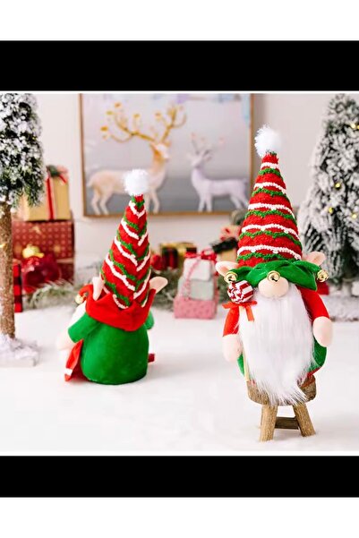 Zigver : Mini Elf Kırmızı Şapka Elf Red Hat Sevimli Peluş Led Işıklı Gnome El...