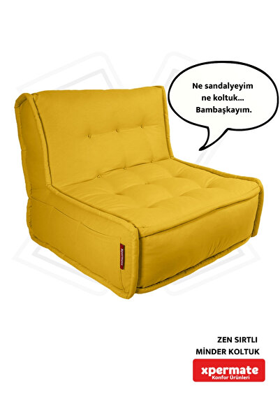 XPERMATE Спинка Подушка Стілець Скандинавський стиль Ергономічний Стілець Спинка Подушка для сидіння 80x60 Жовтий Zen